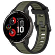 For Garmin Venu 2 Plus 20mm Two Color Textured Silicone Watch Band(Green+Black) - Watch Bands by PMC TechLife | Online Shopping South Africa | PMC TechLife