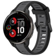For Garmin Venu 2 Plus 20mm Two Color Textured Silicone Watch Band(Grey+Black) - Watch Bands by PMC TechLife | Online Shopping South Africa | PMC TechLife