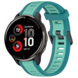 For Garmin Venu 2 Plus 20mm Two Color Textured Silicone Watch Band(Teal) - Watch Bands by PMC TechLife | Online Shopping South Africa | PMC TechLife