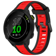 For Garmin Forerunner 158 20mm Two Color Textured Silicone Watch Band(Red+Black)
