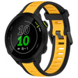 For Garmin Forerunner 158 20mm Two Color Textured Silicone Watch Band(Yellow+Black) - Watch Bands by PMC TechLife | Online Shopping South Africa | PMC TechLife