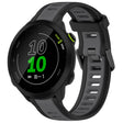 For Garmin Forerunner 158 20mm Two Color Textured Silicone Watch Band(Grey+Black) - Watch Bands by PMC TechLife | Online Shopping South Africa | PMC TechLife