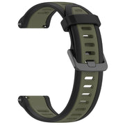For Garmin Forerunner 55 20mm Two Color Textured Silicone Watch Band(Green+Black)
