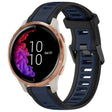 For Garmin Venu 20mm Two Color Textured Silicone Watch Band(Midnight Blue+Black) - Watch Bands by PMC TechLife | Online Shopping South Africa | PMC TechLife
