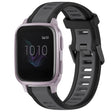 For Garmin Venu SQ 20mm Two Color Textured Silicone Watch Band(Grey+Black) - free shipping - PMC TechLife - Order now!