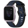 For Garmin Venu SQ 20mm Two Color Textured Silicone Watch Band(Midnight Blue+Black) - Watch Bands by PMC TechLife | Online Shopping South Africa | PMC TechLife