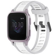 For Garmin Venu SQ 20mm Two Color Textured Silicone Watch Band(White+Grey)