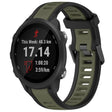 For Garmin Forerunner 245 / 245 Music 20mm Two Color Textured Silicone Watch Band(Green+Black) - Watch Bands by PMC TechLife | Online Shopping South Africa | PMC TechLife