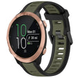 For Garmin Forerunner 645 / 645 Music 20mm Two Color Textured Silicone Watch Band(Green+Black) - Watch Bands by PMC TechLife | Online Shopping South Africa | PMC TechLife