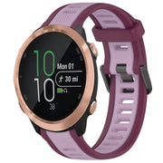 For Garmin Forerunner 645 / 645 Music 20mm Two Color Textured Silicone Watch Band(Purple)