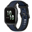 For Garmin Forerunner Sq2 / Sq2 Music 20mm Two Color Textured Silicone Watch Band(Midnight Blue+Black) - Watch Bands by PMC TechLife | Online Shopping South Africa | PMC TechLife