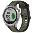 For Garmin Approach S40 20mm Two Color Textured Silicone Watch Band(Green+Black) - Watch Bands by PMC TechLife | Online Shopping South Africa | PMC TechLife
