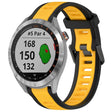 For Garmin Approach S40 20mm Two Color Textured Silicone Watch Band(Yellow+Black) - Watch Bands by PMC TechLife | Online Shopping South Africa | PMC TechLife