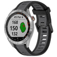 For Garmin Approach S40 20mm Two Color Textured Silicone Watch Band(Grey+Black) - Watch Bands by PMC TechLife | Online Shopping South Africa | PMC TechLife