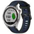 For Garmin Approach S40 20mm Two Color Textured Silicone Watch Band(Midnight Blue+Black) - Watch Bands by PMC TechLife | Online Shopping South Africa | PMC TechLife
