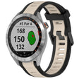 For Garmin Approach S40 20mm Two Color Textured Silicone Watch Band(Starlight + Black) - Watch Bands by PMC TechLife | Online Shopping South Africa | PMC TechLife