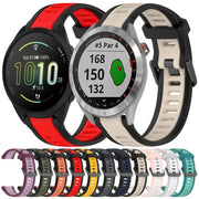 For Garmin Approach S40 20mm Two Color Textured Silicone Watch Band(Starlight + Black)