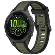 For Garmin Forerunner 265S 18mm Two Color Textured Silicone Watch Band(Green+Black) - Watch Bands by PMC TechLife | Online Shopping South Africa | PMC TechLife