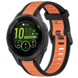 For Garmin Forerunner 265S 18mm Two Color Textured Silicone Watch Band(Orange+Black) - Watch Bands by PMC TechLife | Online Shopping South Africa | PMC TechLife