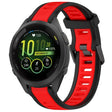 For Garmin Forerunner 265S 18mm Two Color Textured Silicone Watch Band(Red+Black) - Watch Bands by PMC TechLife | Online Shopping South Africa | PMC TechLife