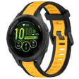 For Garmin Forerunner 265S 18mm Two Color Textured Silicone Watch Band(Yellow+Black) - Watch Bands by PMC TechLife | Online Shopping South Africa | PMC TechLife