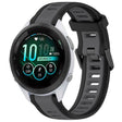 For Garmin Forerunner 265S Music 18mm Two Color Textured Silicone Watch Band(Grey+Black) - Watch Bands by PMC TechLife | Online Shopping South Africa | PMC TechLife