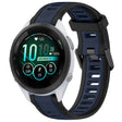 For Garmin Forerunner 265S Music 18mm Two Color Textured Silicone Watch Band(Midnight Blue+Black) - Watch Bands by PMC TechLife | Online Shopping South Africa | PMC TechLife