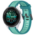 For Garmin Forerunner 265S Music 18mm Two Color Textured Silicone Watch Band(Teal) - Watch Bands by PMC TechLife | Online Shopping South Africa | PMC TechLife