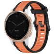 For Garmin Active S 18mm Two Color Textured Silicone Watch Band(Orange+Black) - Watch Bands by PMC TechLife | Online Shopping South Africa | PMC TechLife