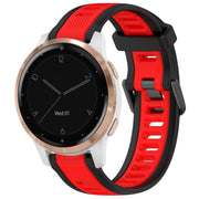 For Garmin Active S 18mm Two Color Textured Silicone Watch Band(Red+Black)
