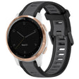 For Garmin Active S 18mm Two Color Textured Silicone Watch Band(Grey+Black) - Watch Bands by PMC TechLife | Online Shopping South Africa | PMC TechLife