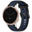 For Garmin Active S 18mm Two Color Textured Silicone Watch Band(Midnight Blue+Black) - Watch Bands by PMC TechLife | Online Shopping South Africa | PMC TechLife