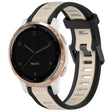 For Garmin Active S 18mm Two Color Textured Silicone Watch Band(Starlight + Black) - Watch Bands by PMC TechLife | Online Shopping South Africa | PMC TechLife