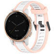 For Garmin Active S 18mm Two Color Textured Silicone Watch Band(White+Pink) - Watch Bands by PMC TechLife | Online Shopping South Africa | PMC TechLife