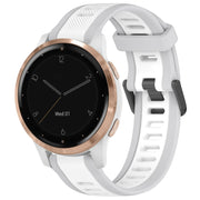 For Garmin Active S 18mm Two Color Textured Silicone Watch Band(White+Grey)
