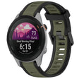 For Garmin Forerunner 255S 18mm Two Color Textured Silicone Watch Band(Green+Black) - Watch Bands by PMC TechLife | Online Shopping South Africa | PMC TechLife