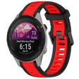 For Garmin Forerunner 255S 18mm Two Color Textured Silicone Watch Band(Red+Black) - Watch Bands by PMC TechLife | Online Shopping South Africa | PMC TechLife