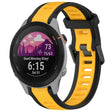 For Garmin Forerunner 255S 18mm Two Color Textured Silicone Watch Band(Yellow+Black) - Watch Bands by PMC TechLife | Online Shopping South Africa | PMC TechLife