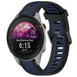 For Garmin Forerunner 255S 18mm Two Color Textured Silicone Watch Band(Midnight Blue+Black) - Watch Bands by PMC TechLife | Online Shopping South Africa | PMC TechLife