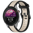 For Garmin Forerunner 255S 18mm Two Color Textured Silicone Watch Band(Starlight + Black) - Watch Bands by PMC TechLife | Online Shopping South Africa | PMC TechLife