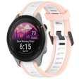 For Garmin Forerunner 255S 18mm Two Color Textured Silicone Watch Band(White+Pink) - Watch Bands by PMC TechLife | Online Shopping South Africa | PMC TechLife