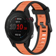 For Garmin Forerunner 255S Music 18mm Two Color Textured Silicone Watch Band(Orange+Black) - Watch Bands by PMC TechLife | Online Shopping South Africa | PMC TechLife