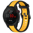 For Garmin Forerunner 255S Music 18mm Two Color Textured Silicone Watch Band(Yellow+Black) - Watch Bands by PMC TechLife | Online Shopping South Africa | PMC TechLife
