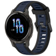 For Garmin Venu 2S 18mm Two Color Textured Silicone Watch Band(Midnight Blue+Black) - Watch Bands by PMC TechLife | Online Shopping South Africa | PMC TechLife