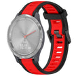 For Garmin Vivomove 3S 18mm Two Color Textured Silicone Watch Band(Red+Black) - Watch Bands by PMC TechLife | Online Shopping South Africa | PMC TechLife
