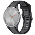 For Garmin Vivomove 3S 18mm Two Color Textured Silicone Watch Band(Grey+Black) - Watch Bands by PMC TechLife | Online Shopping South Africa | PMC TechLife | Buy Now Pay Later Mobicred
