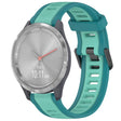 For Garmin Vivomove 3S 18mm Two Color Textured Silicone Watch Band(Teal) - Watch Bands by PMC TechLife | Online Shopping South Africa | PMC TechLife
