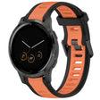 For Garmin Vivoactive 4S 18mm Two Color Textured Silicone Watch Band(Orange+Black) - Watch Bands by PMC TechLife | Online Shopping South Africa | PMC TechLife