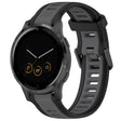 For Garmin Vivoactive 4S 18mm Two Color Textured Silicone Watch Band(Grey+Black) - Watch Bands by PMC TechLife | Online Shopping South Africa | PMC TechLife