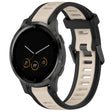 For Garmin Vivoactive 4S 18mm Two Color Textured Silicone Watch Band(Starlight + Black) - Watch Bands by PMC TechLife | Online Shopping South Africa | PMC TechLife